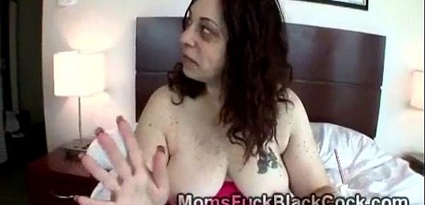  Amateur BBW nervous taking a Big Black Cock in Interracial Video